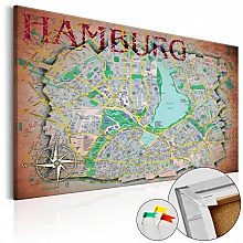 Kép parafán - Hamburg [Cork Map]