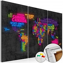 Kép parafán - Mappa del Mondo [Cork Map]
