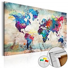 Kép parafán - World Map: Colourful Madness [Cork Map]