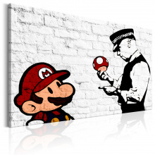 Kép - Super Mario és rendőr téglafal háttéren