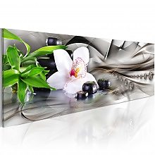 Kép - Zen composition: bamboo, orchid and stones