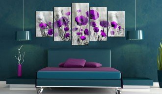 Akrilüveg kép - Meadow: Purple Poppies [Glass]