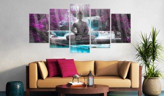 Akrilüveg kép - Waterfall and Buddha [Glass]