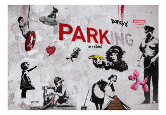 Fotótapéta - Banksy-graffiti sokszínűség