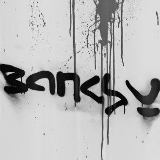 Fotótapéta - Banksy-kollázs (szürke)