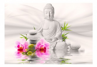 Fotótapéta - Buddha és orchideák