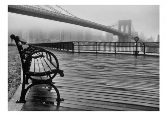 Fotótapéta - Egy ködös nap a Brooklyn-hídon