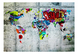 Fotótapéta - Grafiti mintás világtérkép