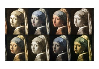 Fotótapéta - Lány gyöngy fülbevalóval (Pop art) 2