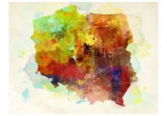Fotótapéta - Lengyelország színes térképe