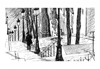 Fotótapéta - Montmartre lépcsősor 2