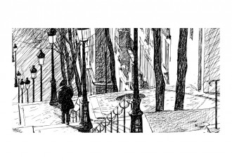 Fotótapéta - Montmartre lépcsősor 4