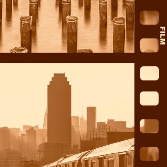 Fotótapéta - New York kollázs (szépia)