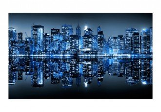 Fotótapéta - New York tükröződése a vízben (kék)