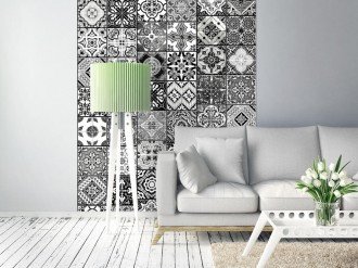 Fotótapéta - Vegyes fekete-fehér mintás mozaik