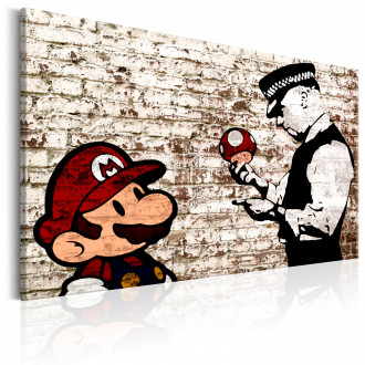 Kép - Banksy rajz szakadt téglafalon