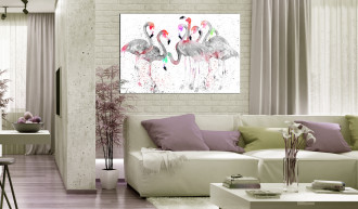 Kép - Flamingók fehér háttéren