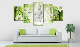 Kép - Hófehér Buddha és virágok