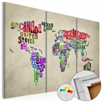 Kép parafán - Colorful Countries [Cork Map]