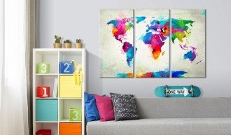 Kép parafán - Colourful Expression [Cork Map]