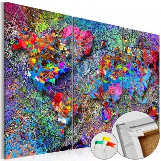 Kép parafán - Colourful Whirl [Cork Map]
