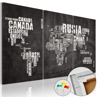 Kép parafán - El Mundo [Cork Map]