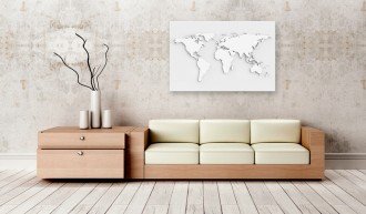 Kép parafán - Monochromatic World [Cork Map]