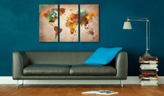Kép parafán - Painted World [Cork Map]