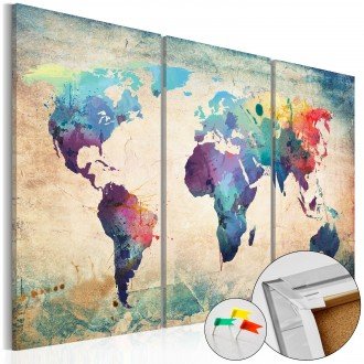 Kép parafán - Rainbow Map [Cork Map]