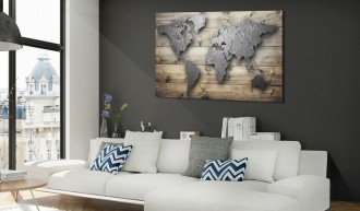 Kép parafán - Silver World [Cork Map]