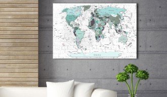 Kép parafán - Sky-blue Border [Cork Map]