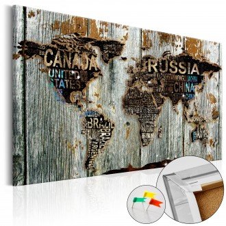 Kép parafán - Wooden Border [Cork Map]