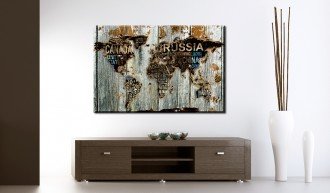 Kép parafán - Wooden Border [Cork Map]