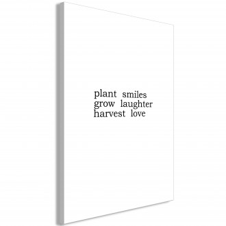 Kép - Plant smiles grow laughter harvest love- felirattal