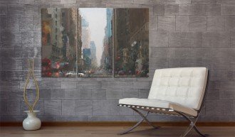 Kép - Rainy city behind the glass