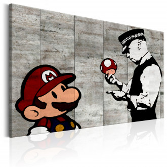 Kép - Super Mario és rendőr beton háttéren