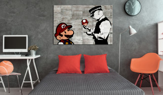 Kép - Super Mario és rendőr beton háttéren