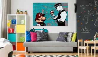 Kép - Super Mario és rendőr zöld fa háttéren