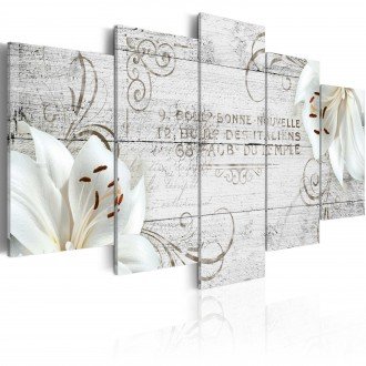 Kép - White lilies on wood