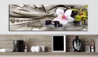 Kép - Zen composition: orchid, bamboo and stones