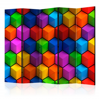 Paraván - Színes geometriai kockák II