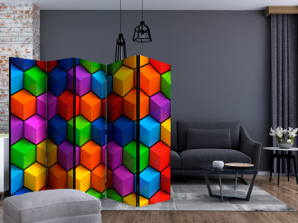 Paraván - Színes geometriai kockák II