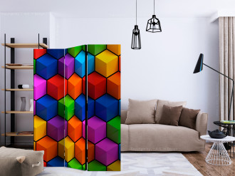 Paraván - Színes geometriai kockák
